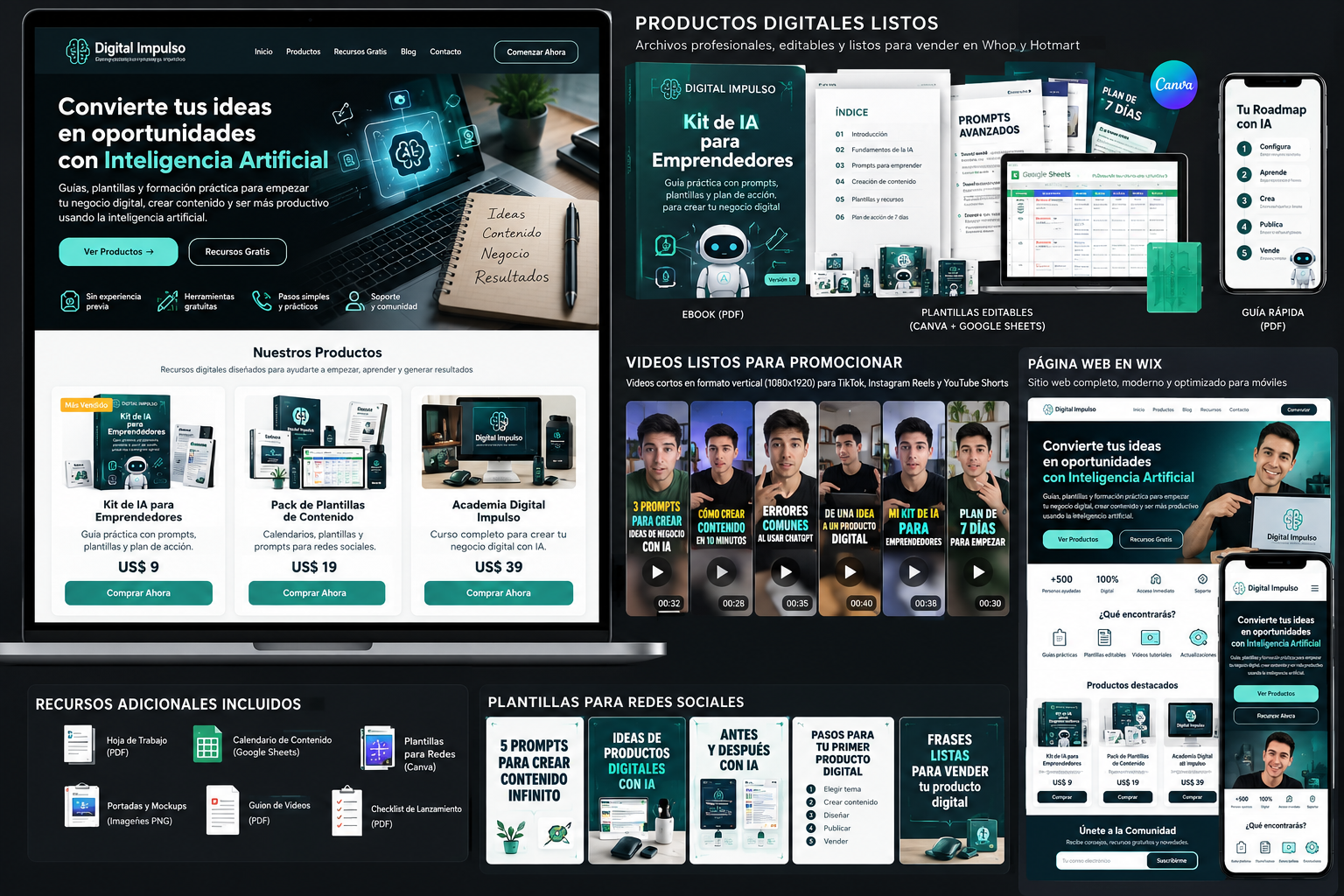 Vista previa visual de los recursos digitales de Digital Impulso